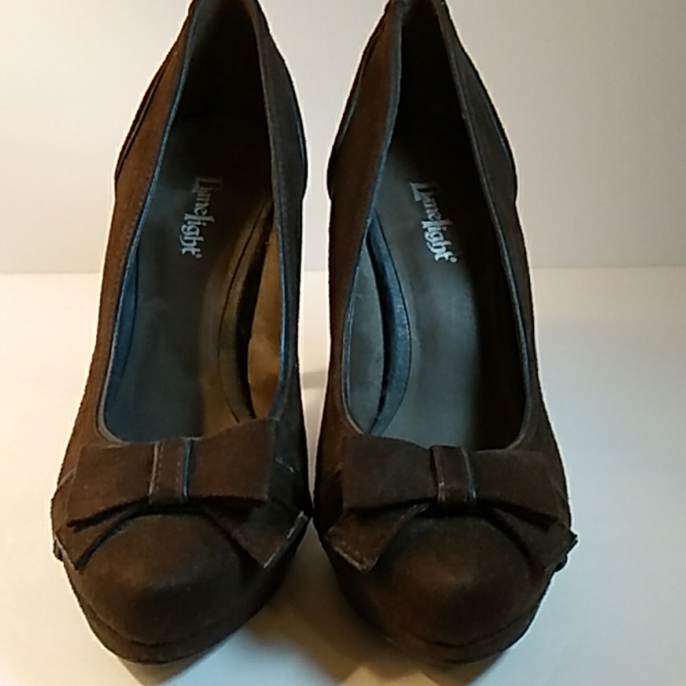Limelight Brown Suede Stilleto Pumps Heels Sz. 8